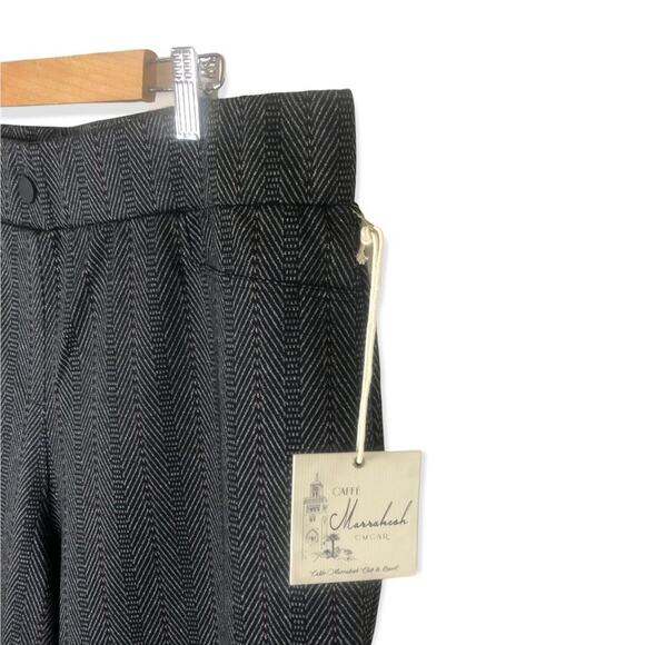 Caffe Marrakesh NWT Straight Leg Ponte Trouser 2X Grey Herringbone Print Stretch - Picture 8 of 11